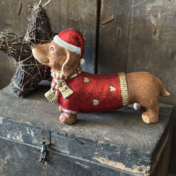 Decoratie Teckel Kerst hartjes