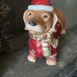 Decoratie Teckel Kerst hartjes
