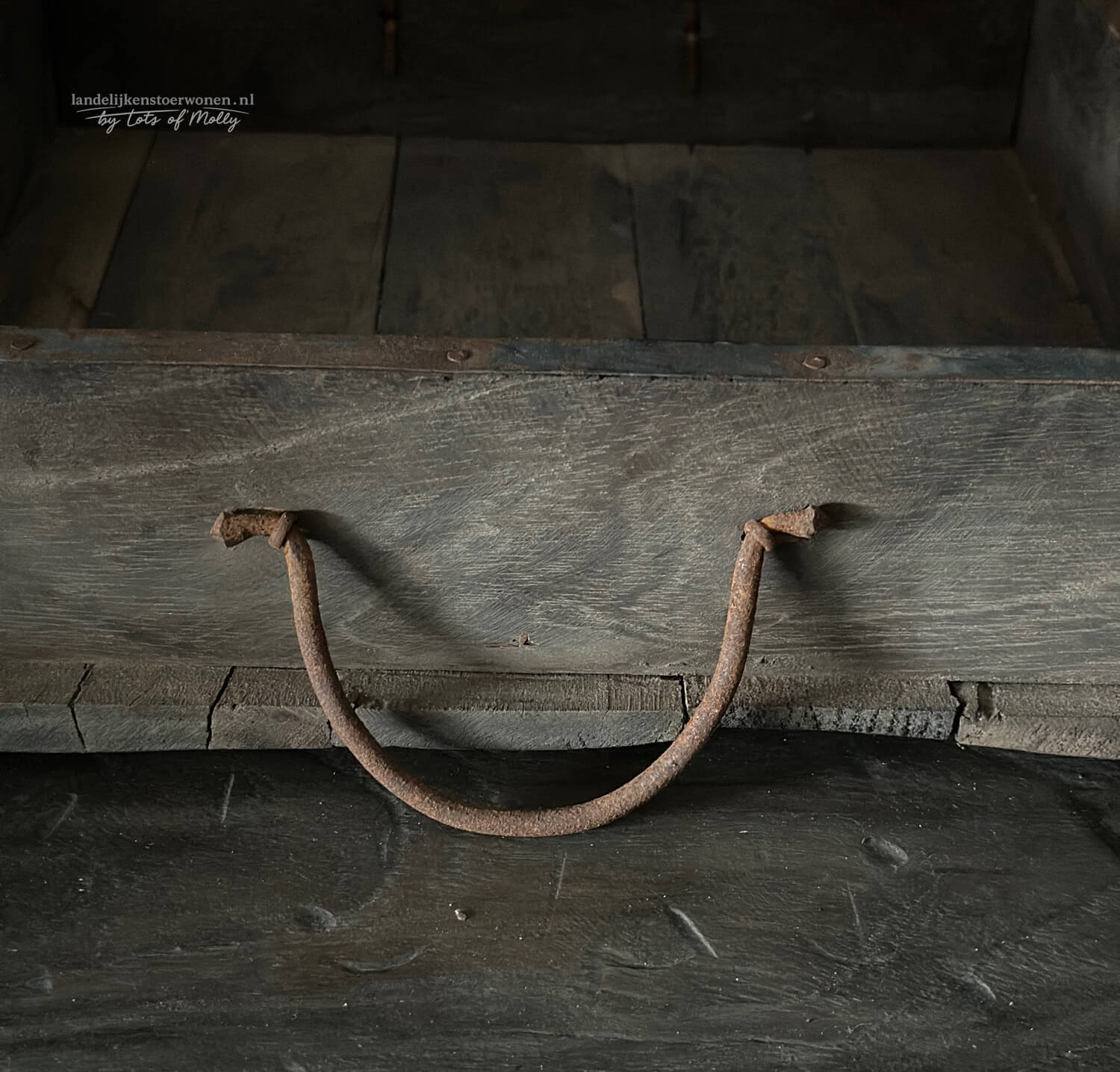 Houten bakstenen mal ijzer