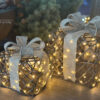 Cadeaus LED bruin met strik Set 2