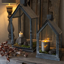 Glazen huisjes antique black