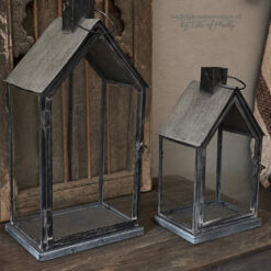 Glazen huisjes antique black