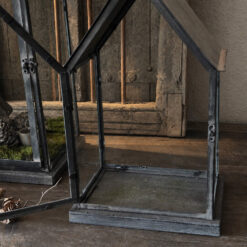 Glazen huisjes antique black