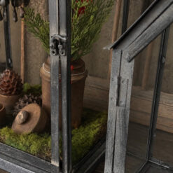 Glazen huisjes antique black