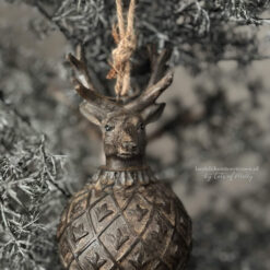Houten Kerstbal Hert